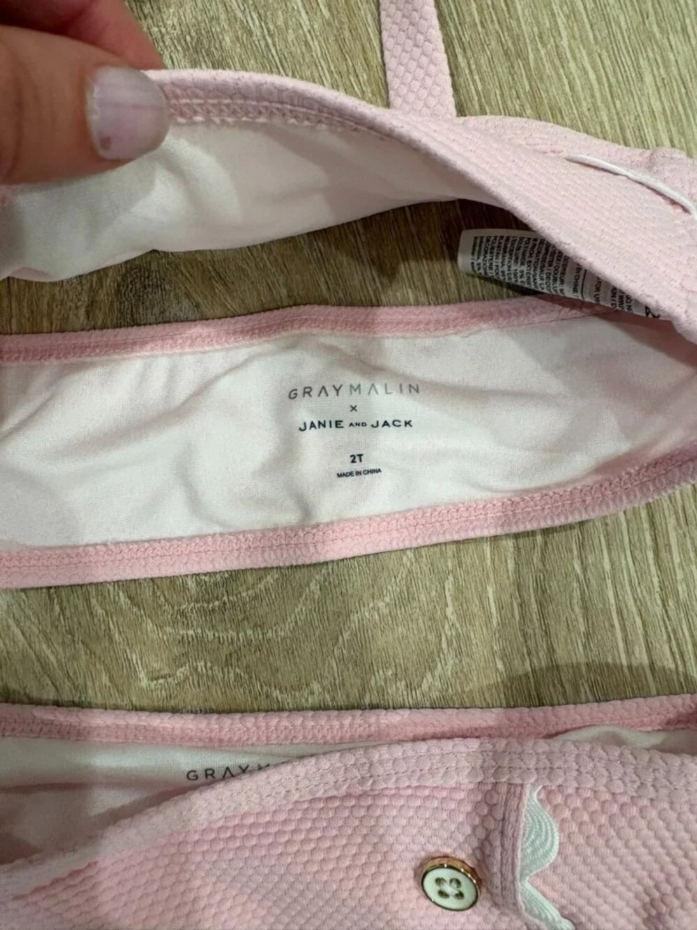 Gray Malin x Janie Jack 2T Swimsuit Pink Halter Bikini Set 2pc